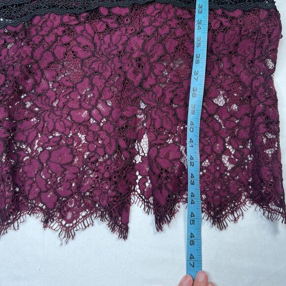 Alexis Evie Lace Sheath Midi Dress Cold Shoulder Burgundy Wine Medium - Picture 13 of 16